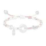 Sterling Silver Peaceful Buckle Serpent Bracelet[Pink Cord]