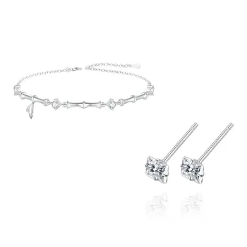 NUSQ Sterling Silver With Zircon Bracelets Women's
