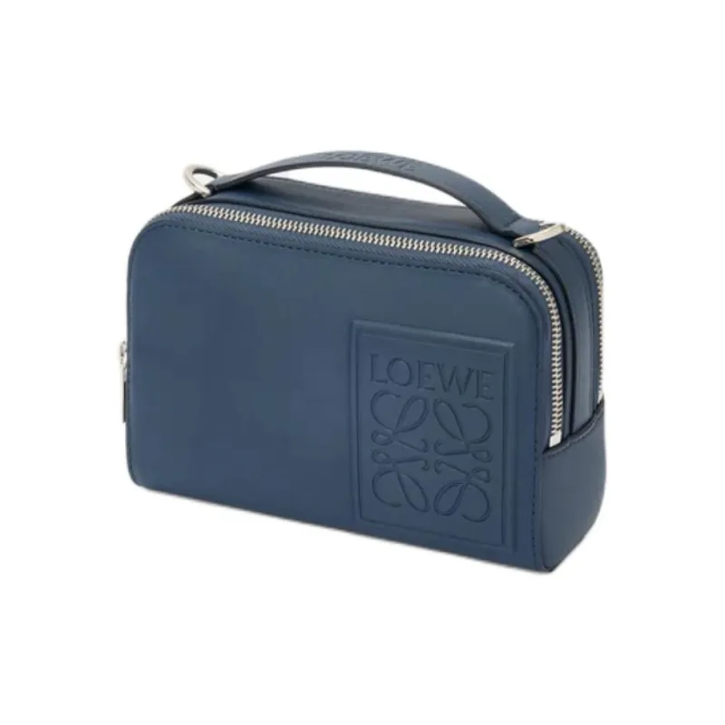 LOEWE Satin Calfskin Camera Bag Crossbody Bag Mini Men's Blue-2