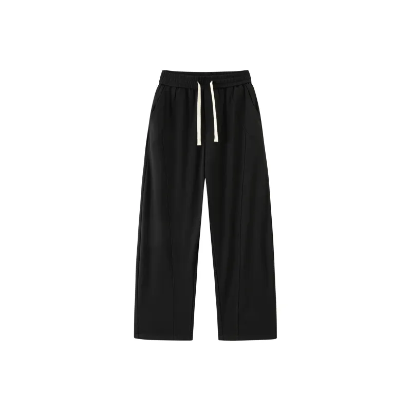 WOSAWE Ice Silk Pants Hong Kong Chic Draped Loose Fit Straight Fit Casual Pants Slimming Air Conditioners Pants Unisex-0