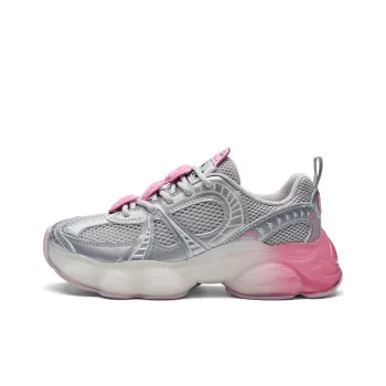 BARBAPAPA x Kappa Abrasion Resistant Low Top Casual Running Shoes Women's Cool Gray Silver Pink Peony