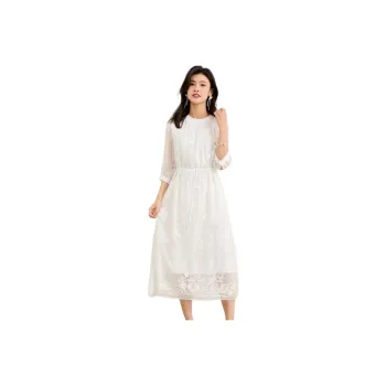 JINJU Short Sleeved Dress Women's White