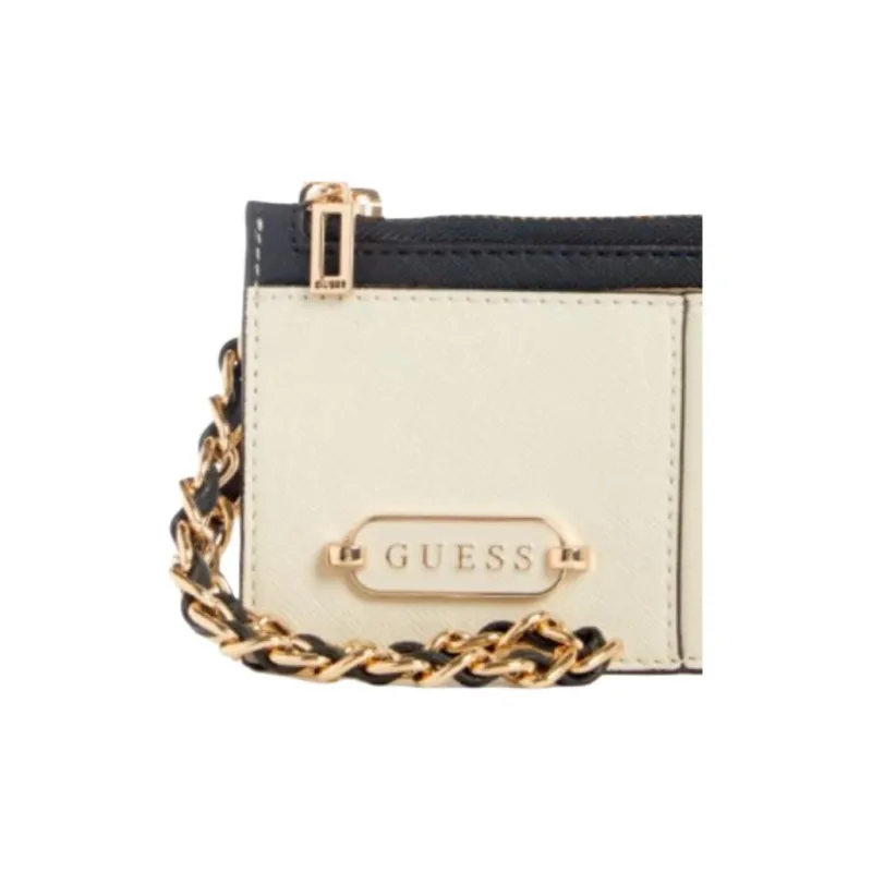 GUESS Artificial Leather Card Holder, Wallet Women's Gray White-3