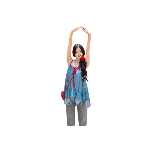 ONNFB 배색 여성 쉬폰 셔츠