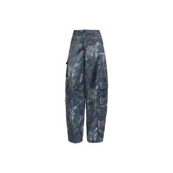 Adidas SS25 LEAF CAMO PRINT SATIN CARGO JOGGERS Cargo Pants Women's