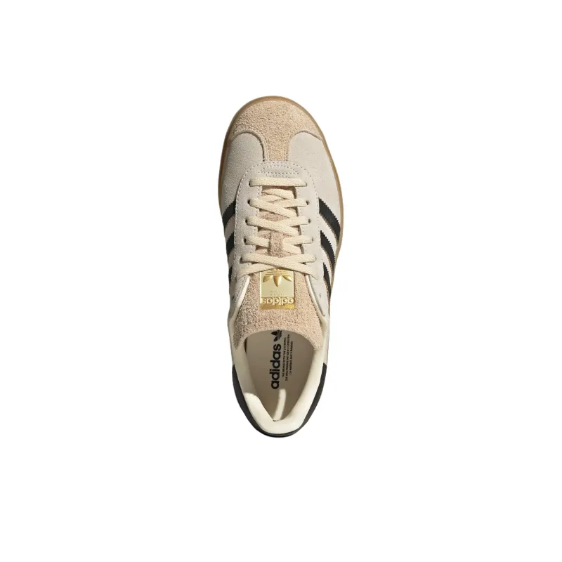 Adidas Originals GAZELLE Abrasion Resistant Low Top Skateboard Shoes Women's Beige Black-2