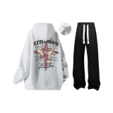 Premium Gray Fleece-Lined (WY09)+Black Fleece-Lined Pants