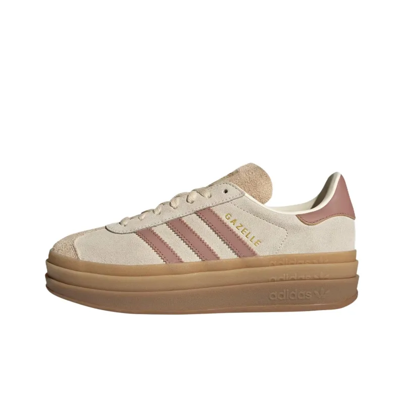 Adidas Originals GAZELLE Abrasion Resistant Low Top Skateboard Shoes Women's Beige-0