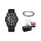 YB13148J4 Black Case Rose Bezel, Silicone Strap[Bracelet Clothing Sets]