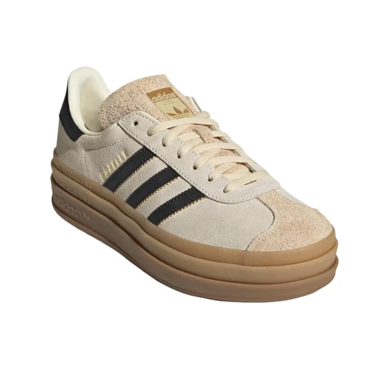Adidas Originals GAZELLE Abrasion Resistant Low Top Skateboard Shoes Women's Beige Black-1