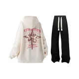 Apricot+Black Casual Pants