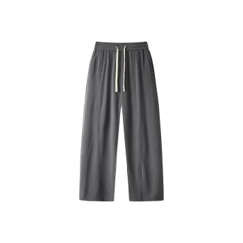 WOSAWE Ice Silk Pants Hong Kong Chic Draped Loose Fit Straight Fit Casual Pants Slimming Air Conditioners Pants Unisex