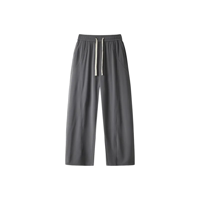 WOSAWE Ice Silk Pants Hong Kong Chic Draped Loose Fit Straight Fit Casual Pants Slimming Air Conditioners Pants Unisex-6