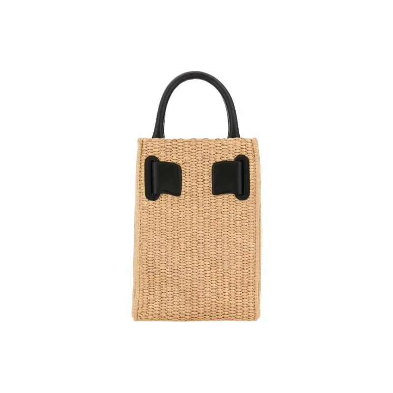 BOYY Raffia Tote Bag, Shopping Bag, Handbag Women's Natural & Black-2