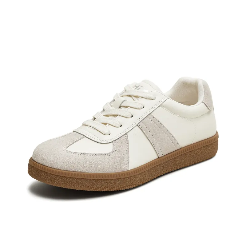 Teenmix Balmedie Beach, Couple Flat Shoes, Delicate Suede Texture Low Top Skateboard Shoes Women's Oat Gray-1