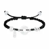 Sterling Silver Peaceful Buckle Serpent Bracelet[Black Cord]