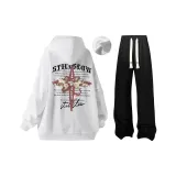 White Fleece-Lined (WY09)+Black Fleece-Lined Pants