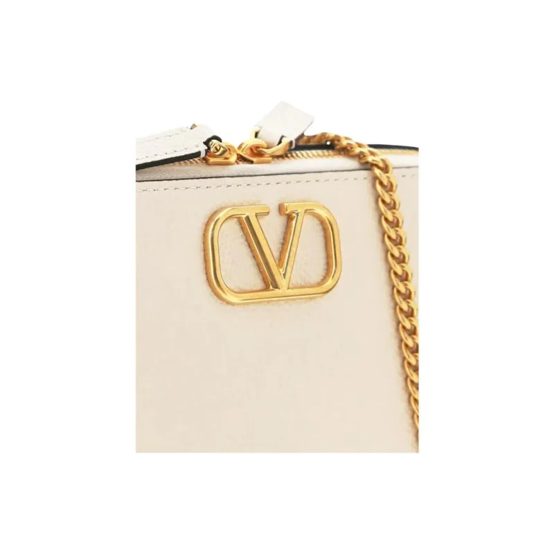 Valentino Calfskin Handheld Crossbody Bag, Shoulder Bag Women's Ecru-3