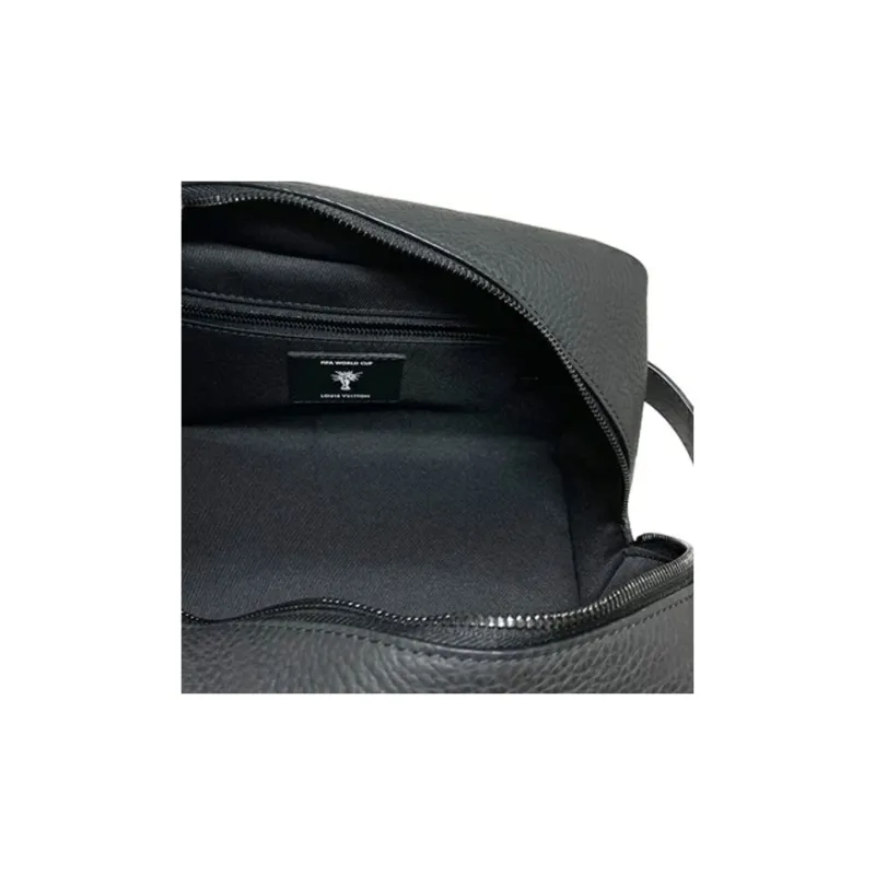 LOUIS VUITTON FIFA Collaboration Dopp Kit Calfskin Shoulder Bag Crossbody Bag Handbag Men's Black-3