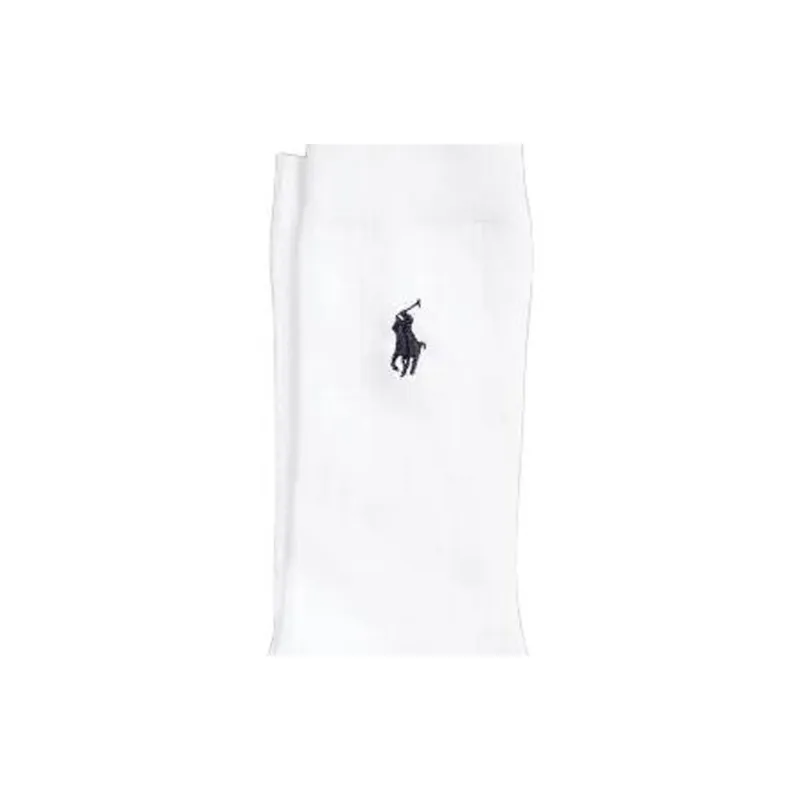 Polo Ralph Lauren Ribbed Crew Socks Mid-Calf Socks Women's White-3