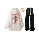 Apricot Fleece-Lined (WY09)+Black Fleece-Lined Pants
