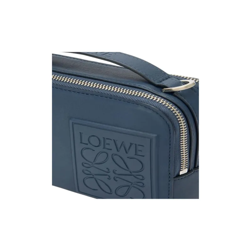 LOEWE Satin Calfskin Camera Bag Crossbody Bag Mini Men's Blue-4
