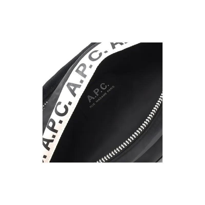 A.P.C Nylon Fabric Fanny Pack, Crossbody Bag Men's Black-3