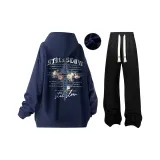 Navy Blue Fleece-Lined (WY09)+Black Fleece-Lined Pants