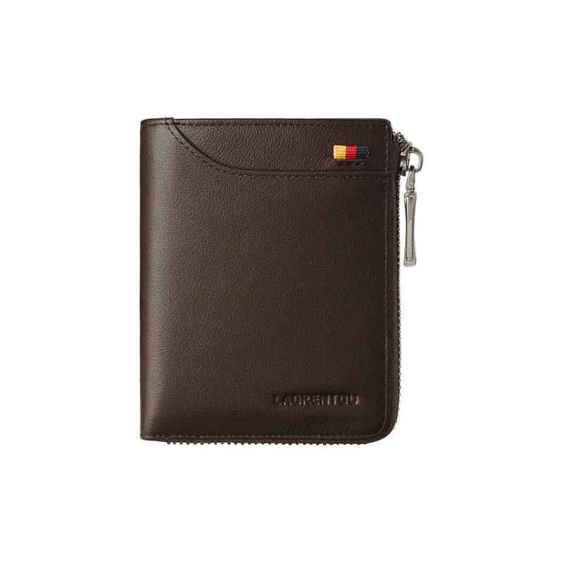 Old Man's Head Top Grain Cow Leather Wallet Regular Men's Black/Coffee-7