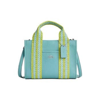 COACH Smith Pebble Leather One Shoulder Handbag Medium Size Women's Light Turquoise