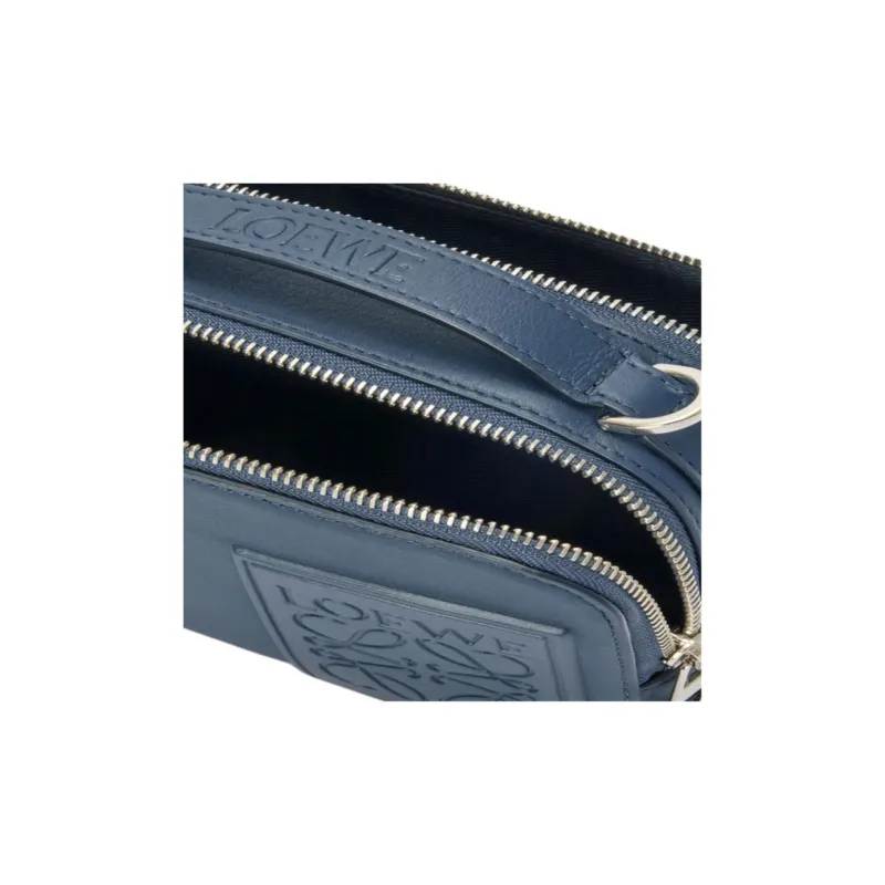 LOEWE Satin Calfskin Camera Bag Crossbody Bag Mini Men's Blue-5