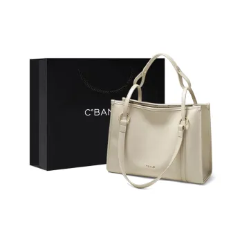 C°BANNER Cow Leather Handbag Trumpets Women's Ecru