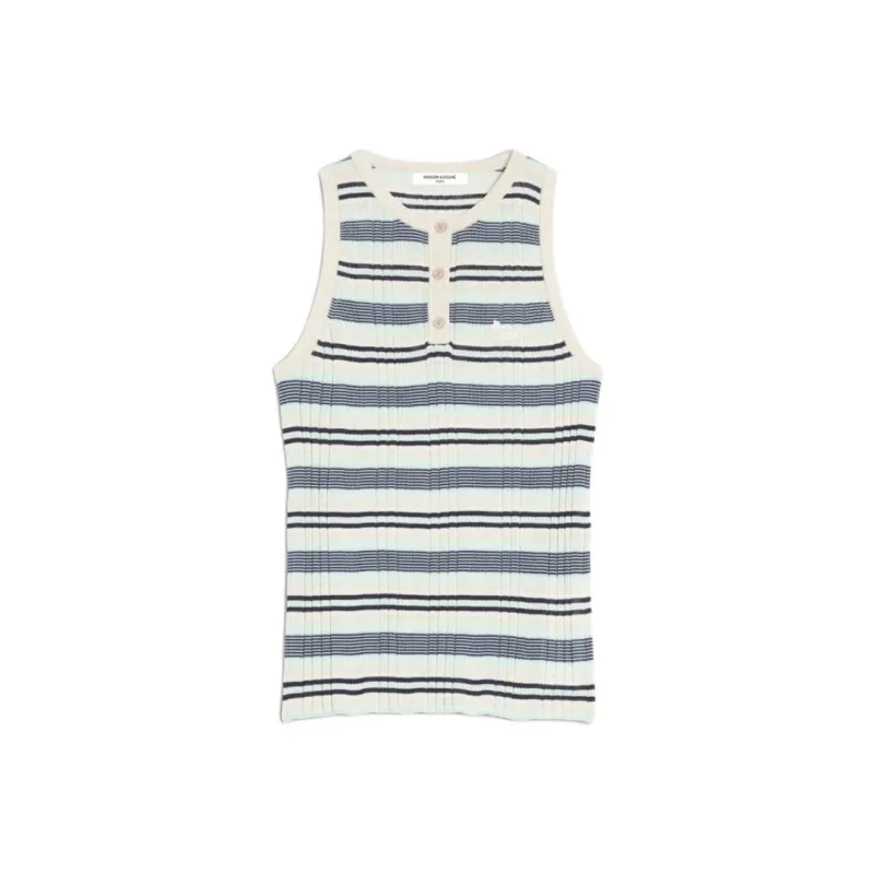 Maison Kitsuné Fine ribbed Striped Top-0