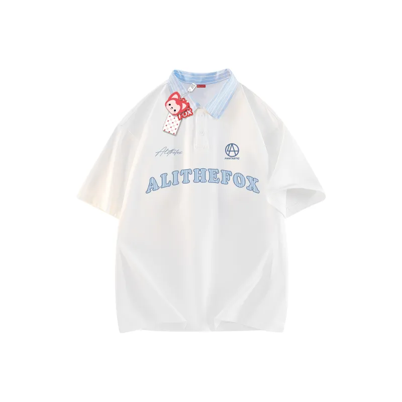 ALI THE FOX Polo Shirt Unisex White-0