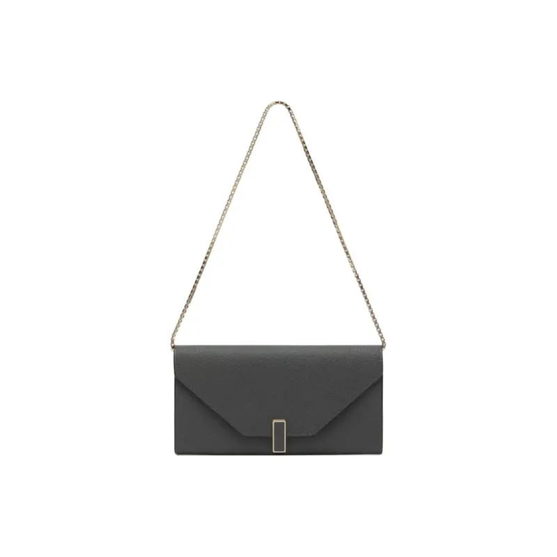 Valextra Iside Millepunte Calfskin Wallet, Shoulder Bag, Crossbody Bag Women's Smoke Gray-0