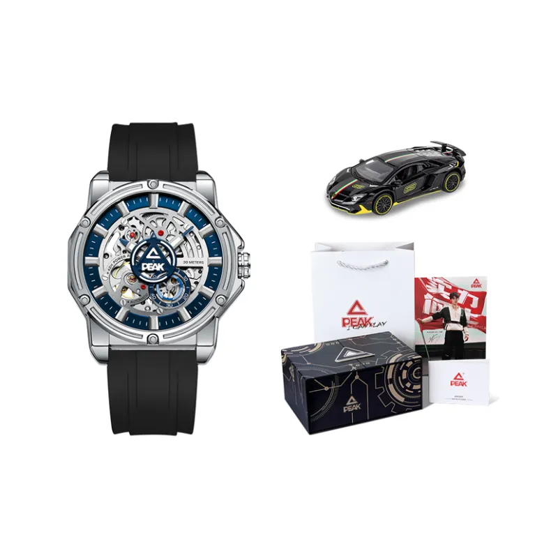 PEAK Challenger Collection Mechanical Movement Silicone Strap Watch Men's Watches Cut Out Dial-7