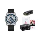 YB13148J3 Silver Case Blue Bezel, Silicone Band[Lamborghini Super Car Hobby Model Clothing Sets]