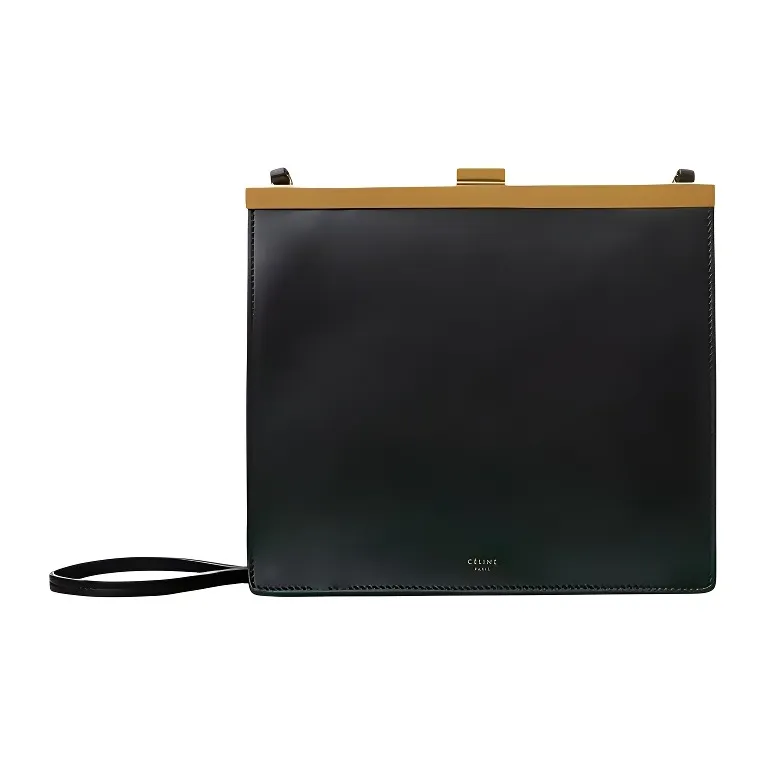 CELINE Clasp Natural Calfskin Shoulder Bag Crossbody Bag Mini Women's Black-0
