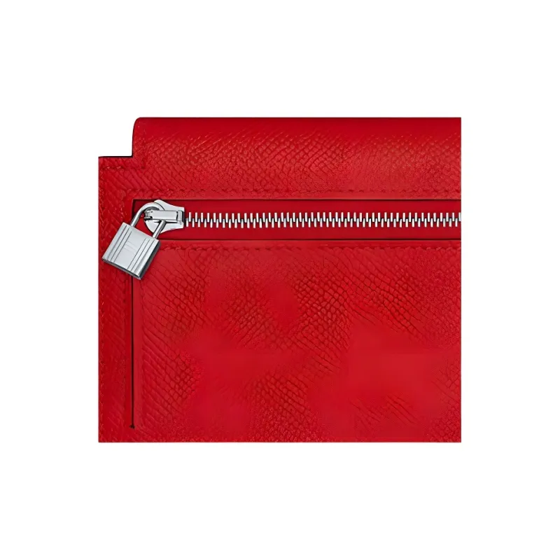 HERMES Kelly Pocket Cow Leather Wallet Women's Bright Pink/Shansiba Island Blue-3