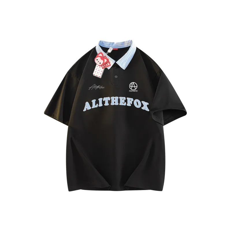 ALI THE FOX Polo Shirt Unisex White-3