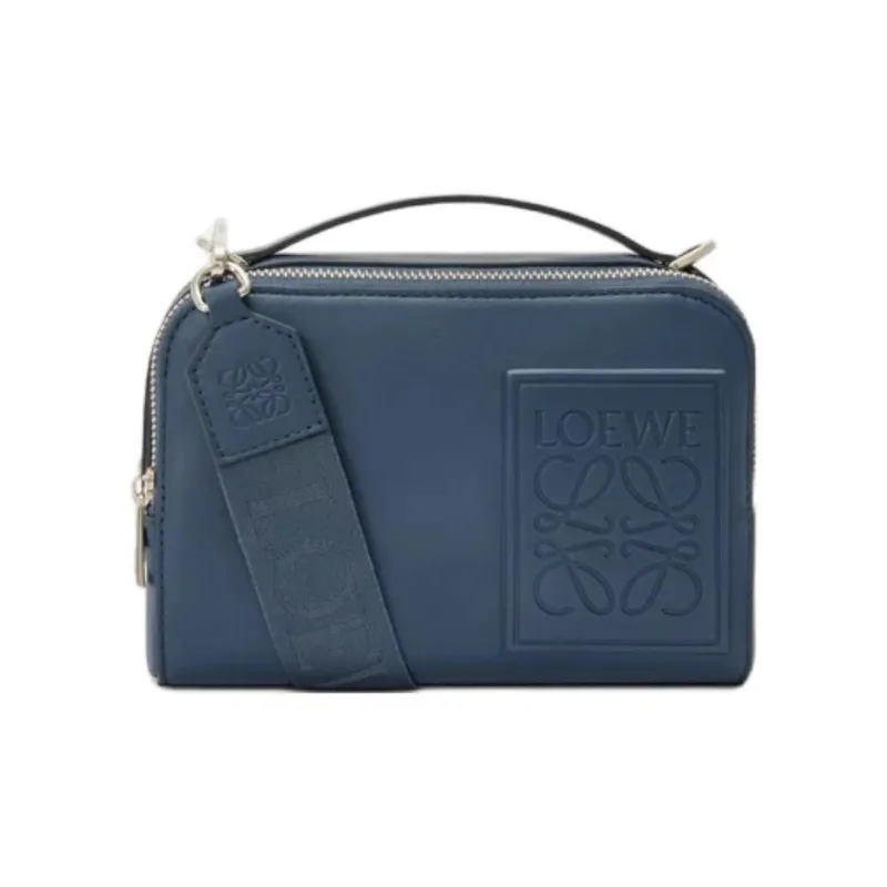 LOEWE Satin Calfskin Camera Bag Crossbody Bag Mini Men's Blue-0