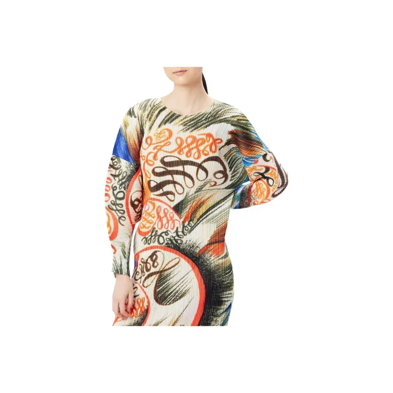 PLEATS PLEASE ISSEY MIYAKE Long Sleeved Dresses Women's White-4