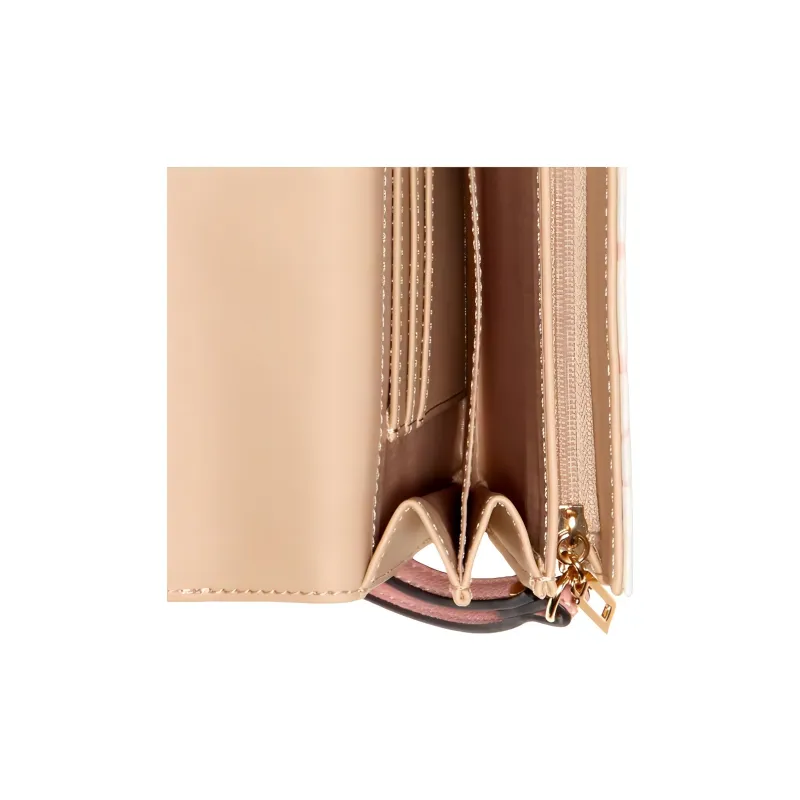 GUESS Artificial Leather Cell Phone Pouch Clutch Women's Beige-4