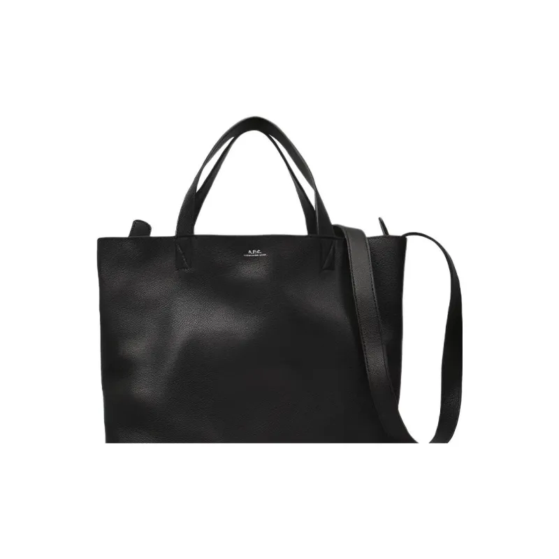 A.P.C Grain Leather Handbag Medium Size Women's Black-6