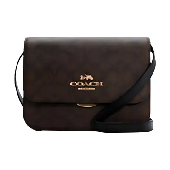 COACH Brynn Canvas Shoulder Bag, Crossbody Bag Medium Size Women's Brown