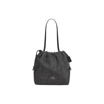 COACH Faye Denim Handbag, Shoulder Bag Tubas Women's Washed Gray