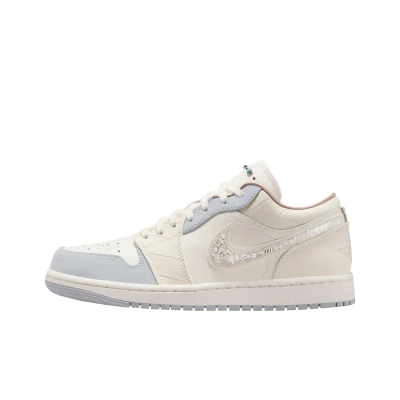 Jordan Air Jordan 1 Abrasion Resistant Low Top Vintage Basketball Shoes Women's Ecru-0