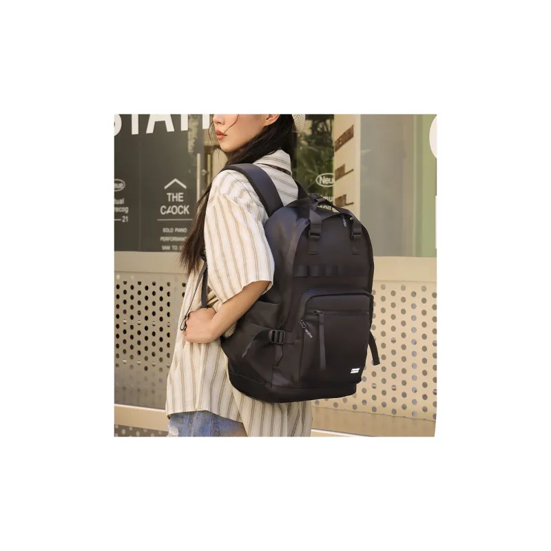 HLA Nylon Backpack Large Size Unisex Black/Beige-3