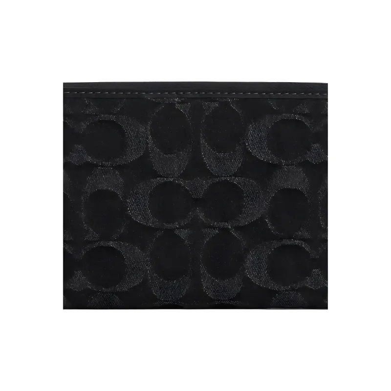 COACH Accordion Wallet Denim Wallet Small Size Men's Black-4