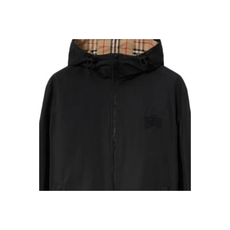 Burberry Checked hood Long sleeve Coat-7